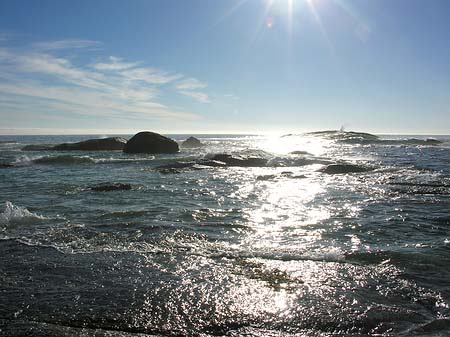 Foto Blick vom Strand auf das Meer
